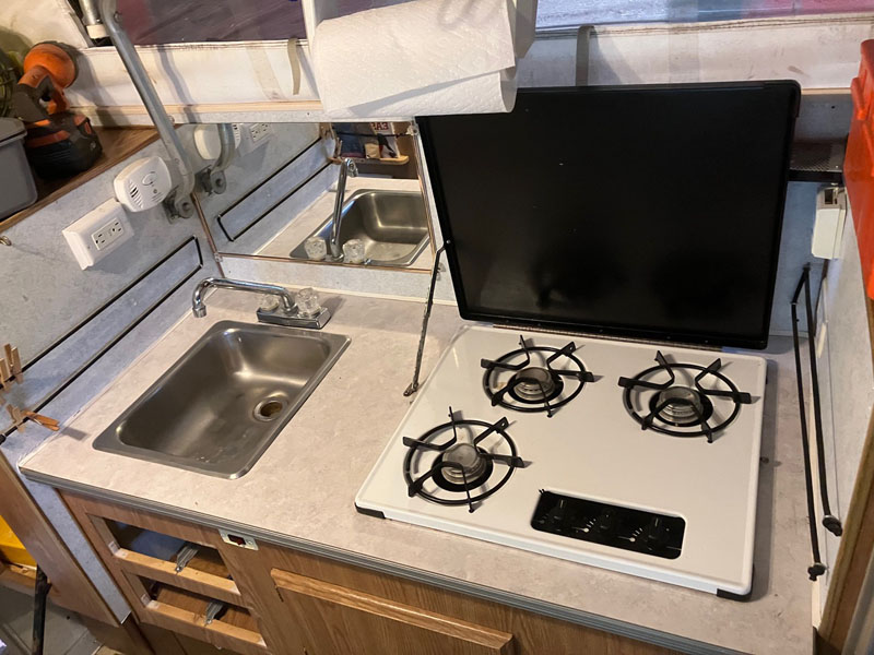 Camper Kitchen Mods Before