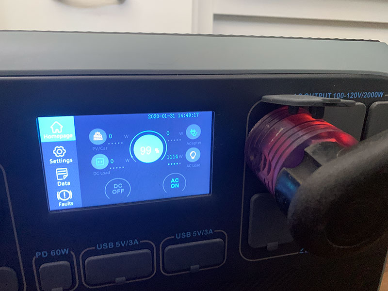 Bluetti Running Air Conditioner 1114 Watts