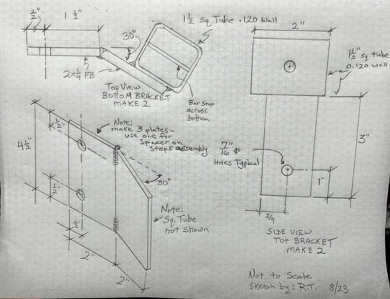 Fox Landing Guard Rail Fabrication Sketch