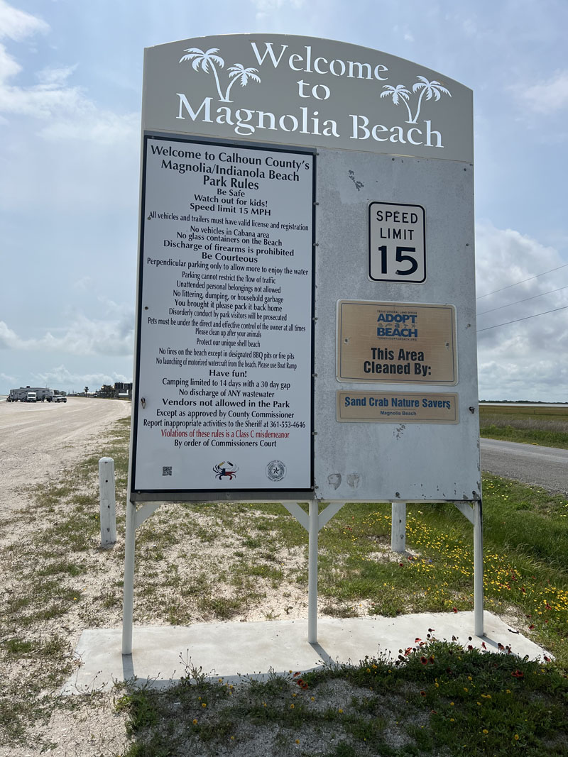 Magnolia Beach Sign