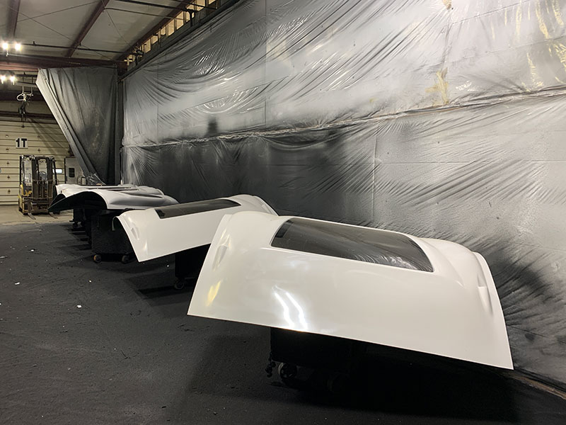 Palomino Factory 2023 Fiberglass Roofs Linex Prepped