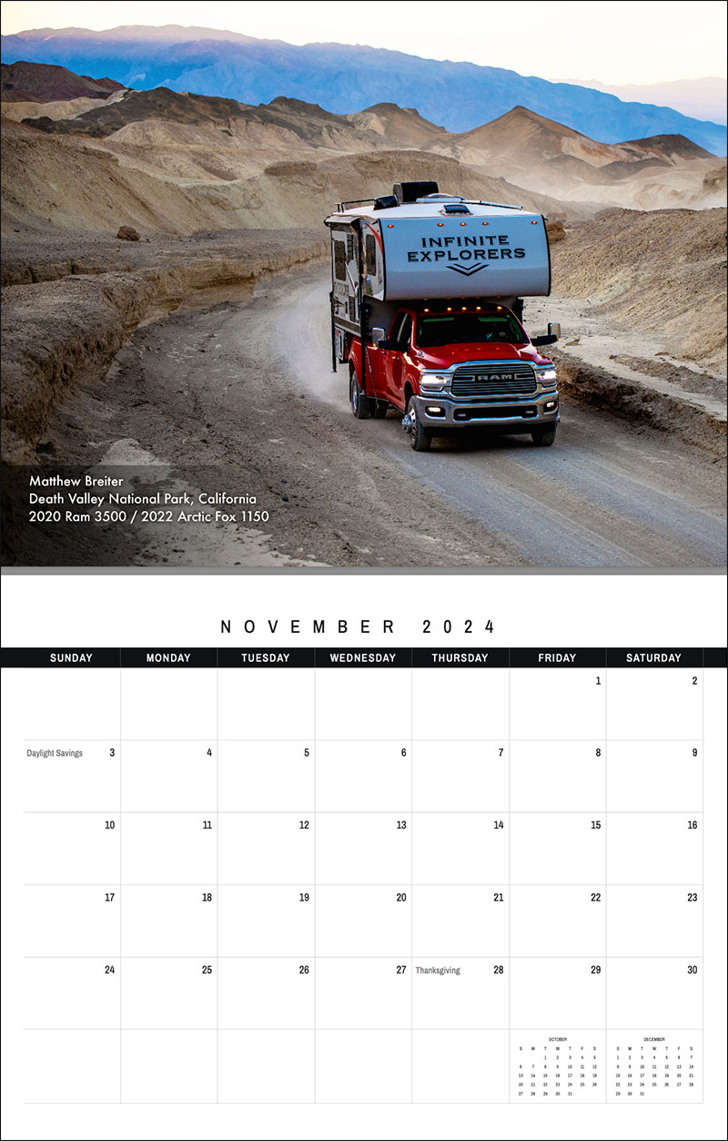 2024 Truck Camper Calendar 11 November