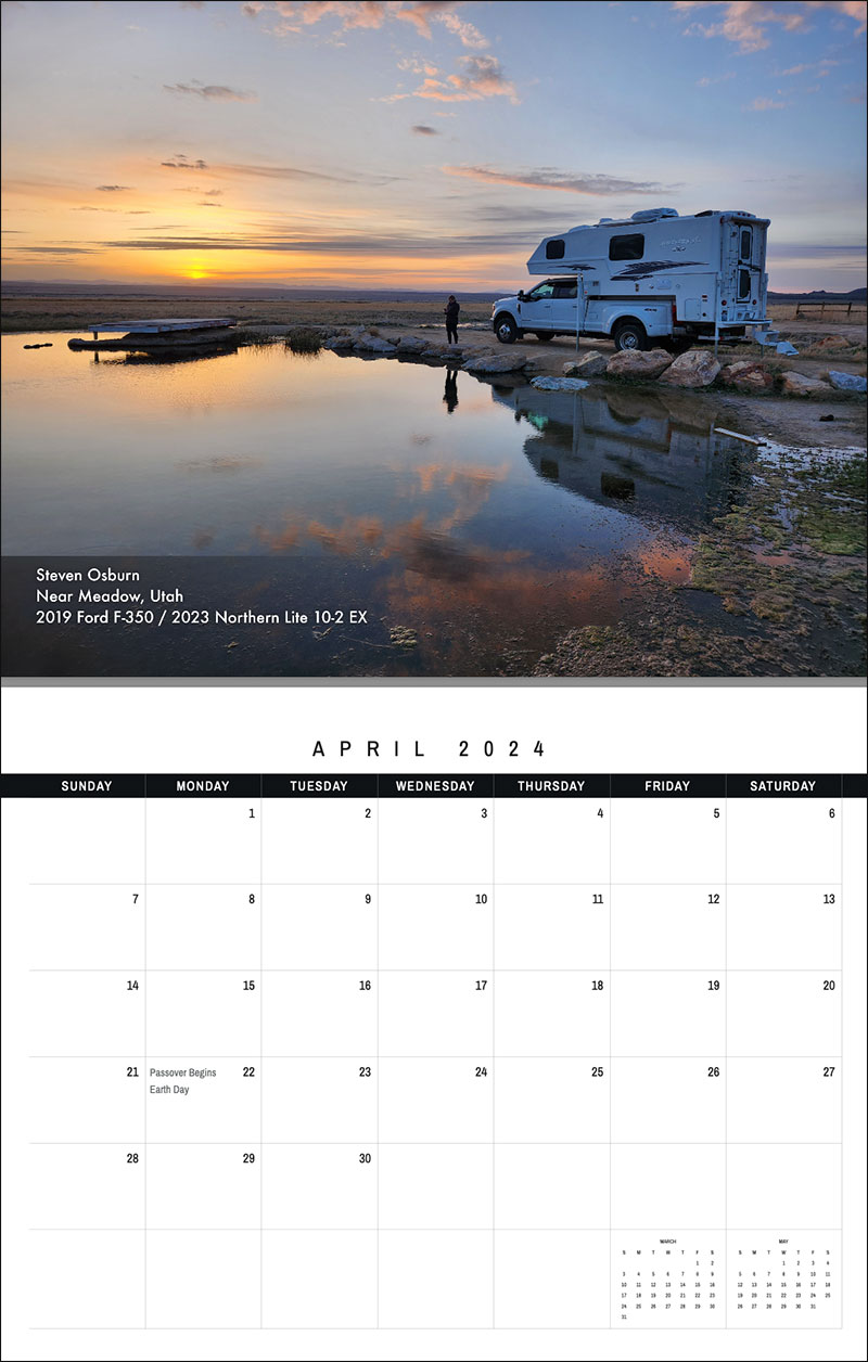 2024 Truck Camper Calendar 4 April