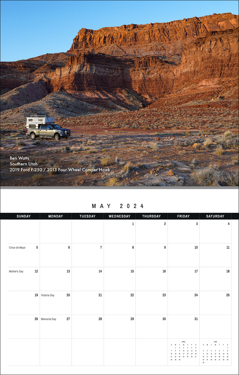 2024 Truck Camper Calendar 5 May