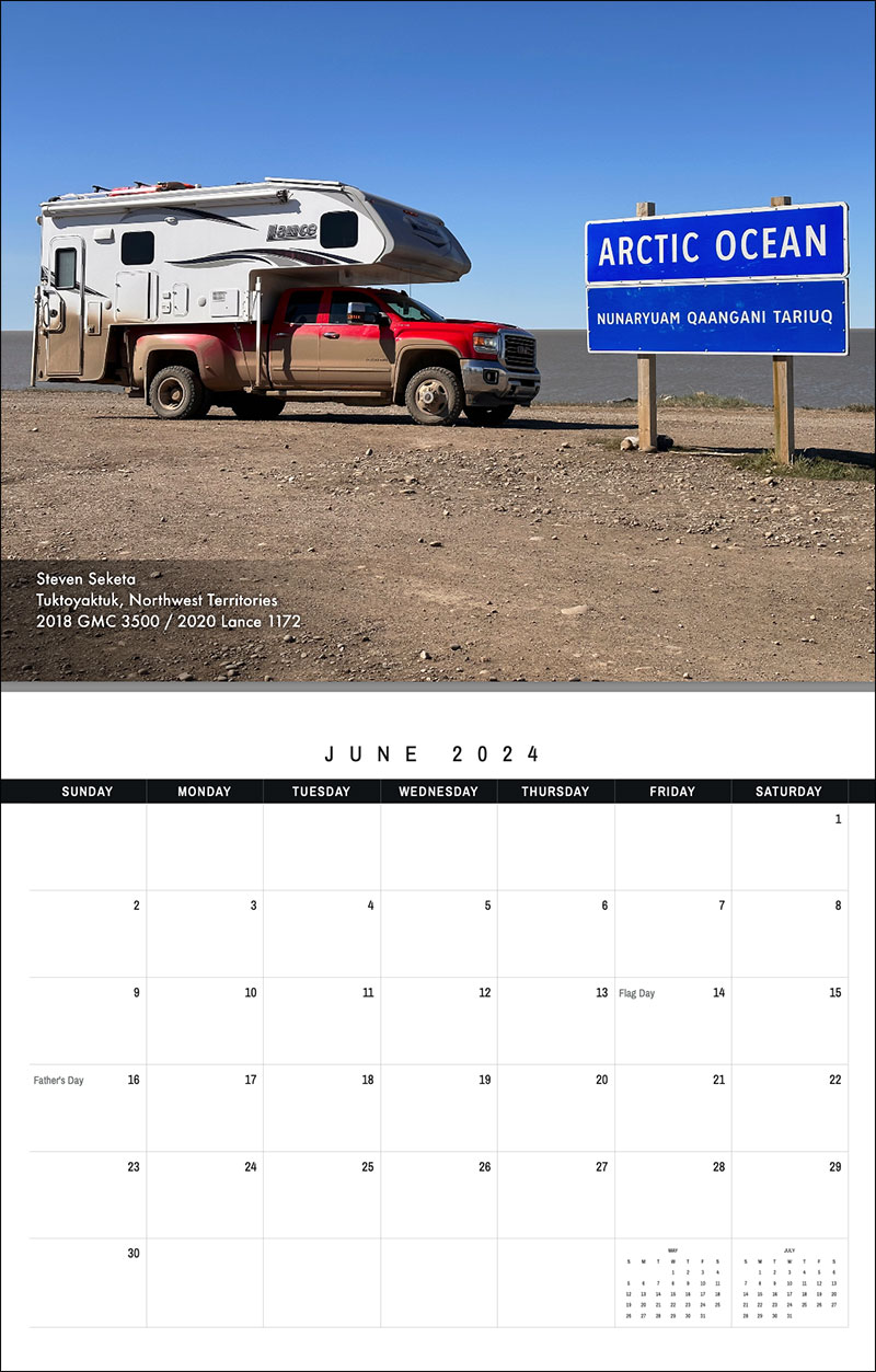 2024 Truck Camper Calendar 6 June