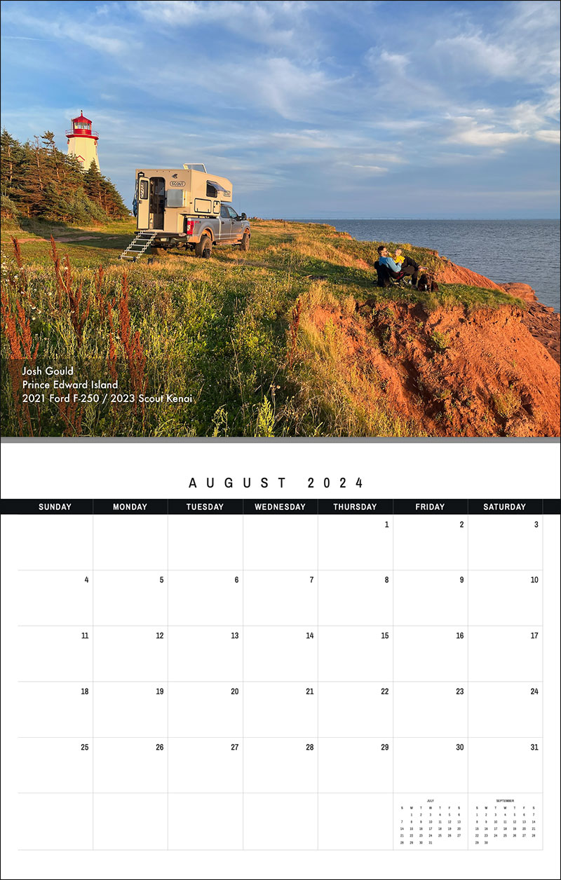 2024 Truck Camper Calendar 8 August