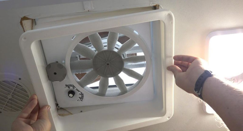 Bathroom Fan Reinstall Whitened Outer Sleeve