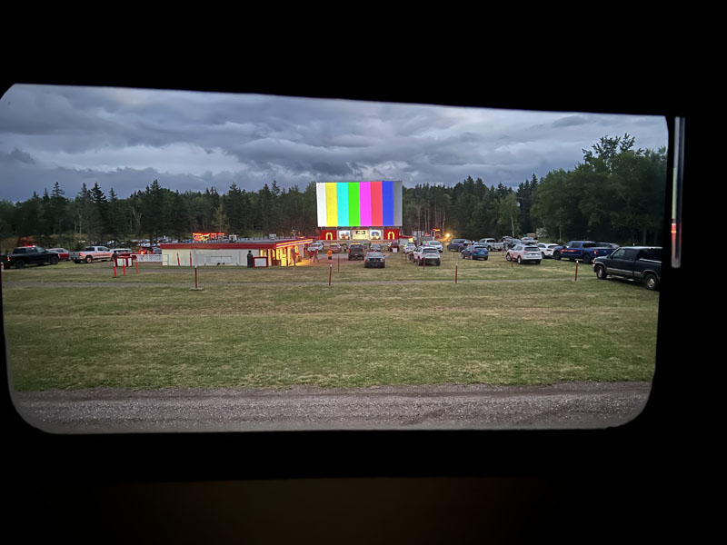 Brackley Drive In Theater Testing Before Movie