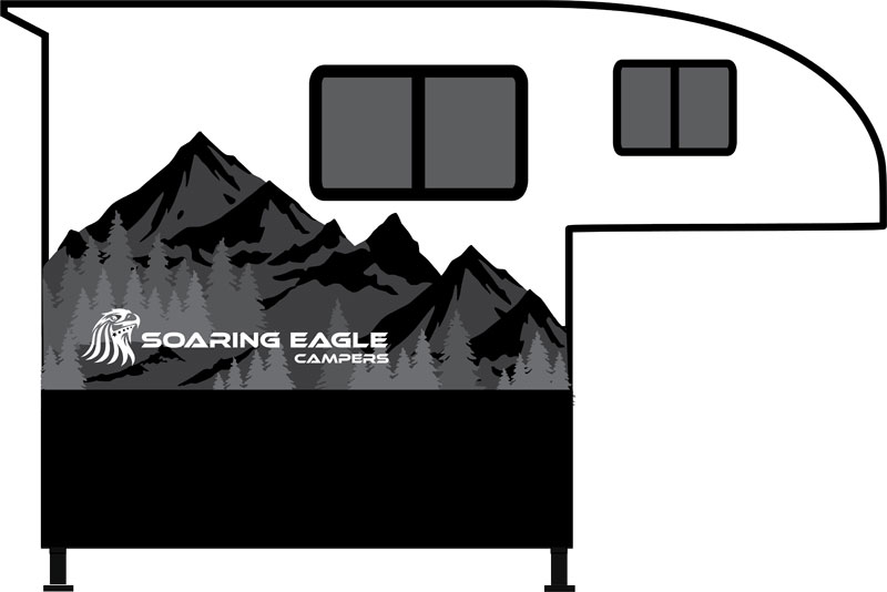 Soaring Eagle Mountain Scene WHITE