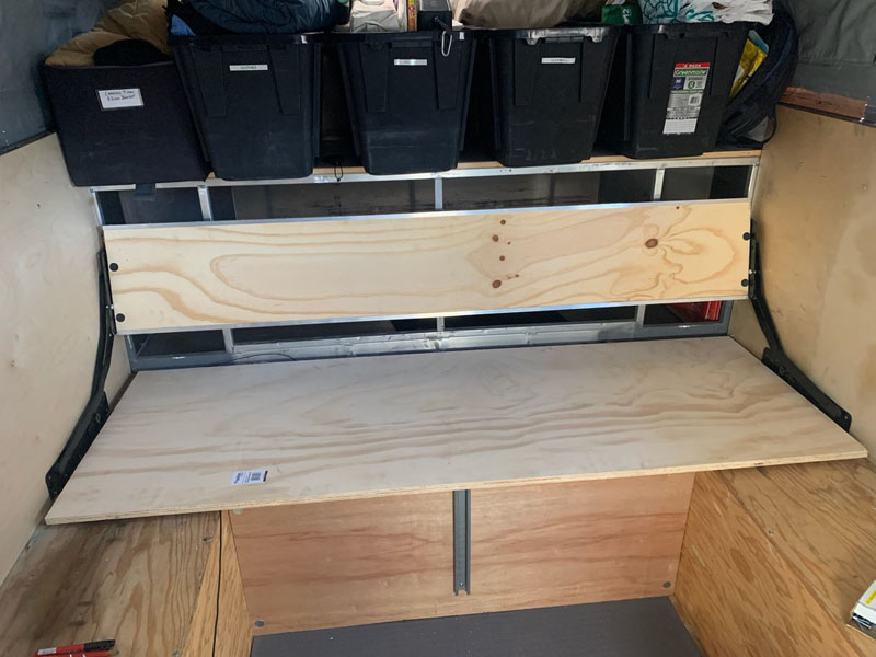 Armored Overland Camper Front Wall Bench