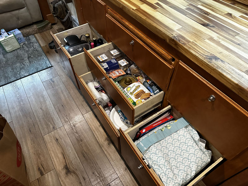 Buffet Storage Full Of Stuff
