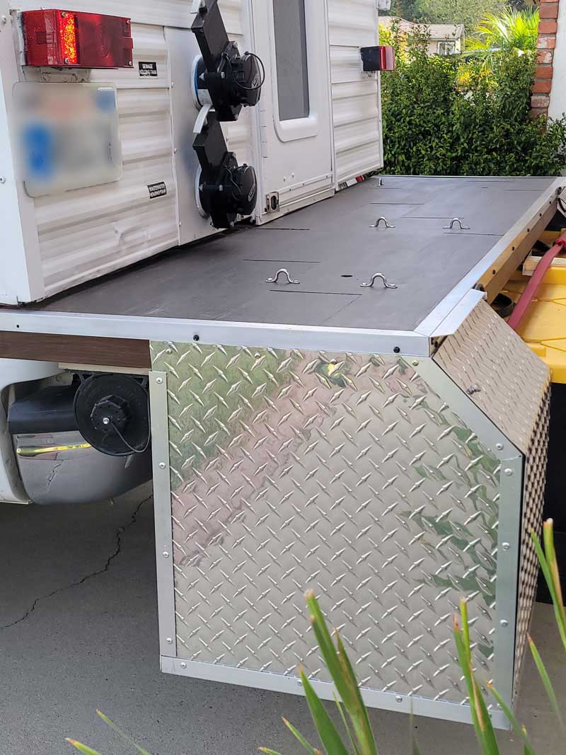 Camper Porch Top And Storage