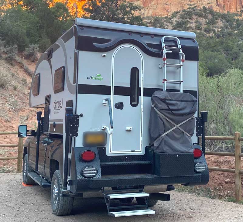Sliding BBQ Box For A Camper In Travel Mode