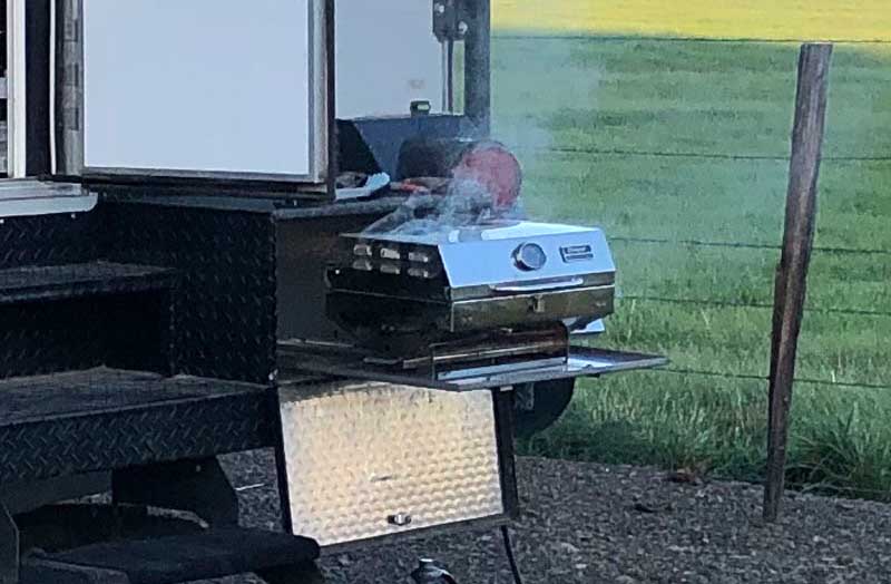 Sliding BBQ Box For A Truck Camper Set Up