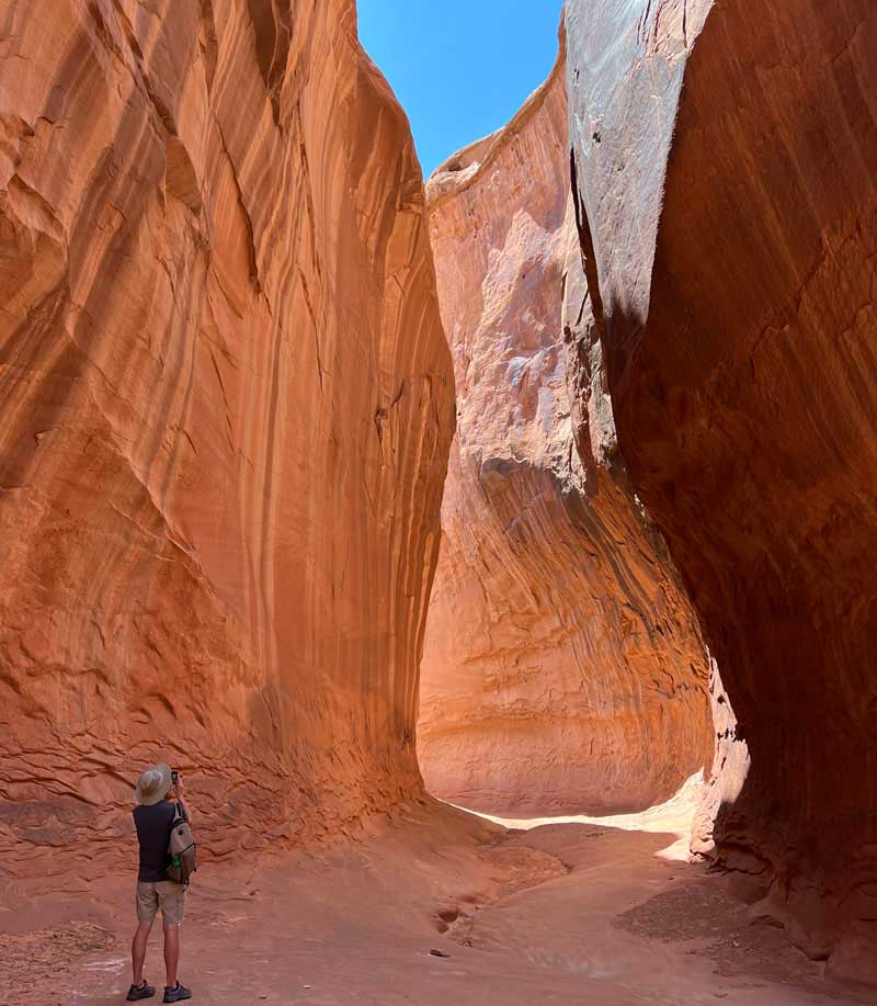 Gordon walking the Leprechaun Slot Canyon hike