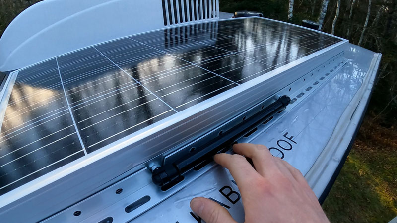 Tilting Solar Panel Installation Folded Strut Compressed