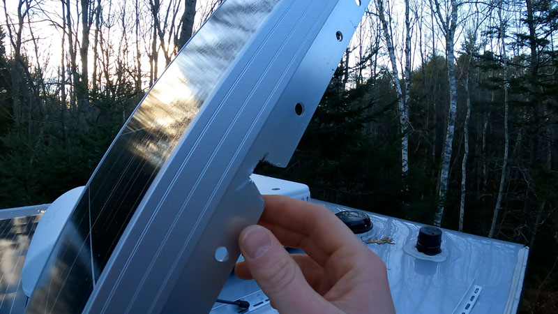 Tilting Solar Panel Installation Strut Cut Outs