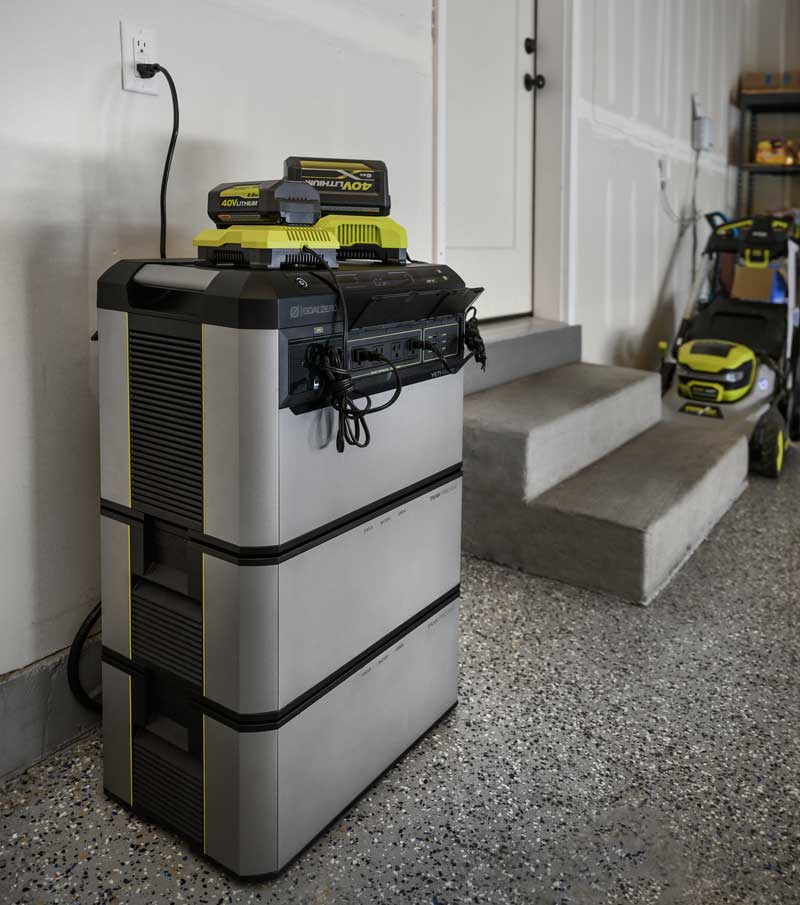 Goal Zero Yeti Pro 4000 With Extra TankKs In Garage