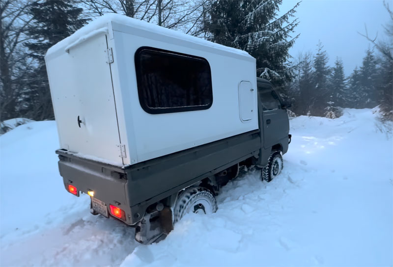 Kei Truck With Camper Snow