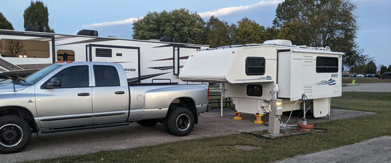Off The Truck Camper Stabilization In Use