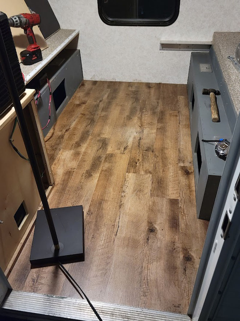 Camper Build Out Floor Finished