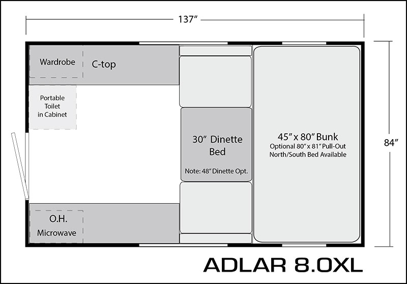 Soaring Eagle Adlar 8.0XL Floor Plan Small Dinette
