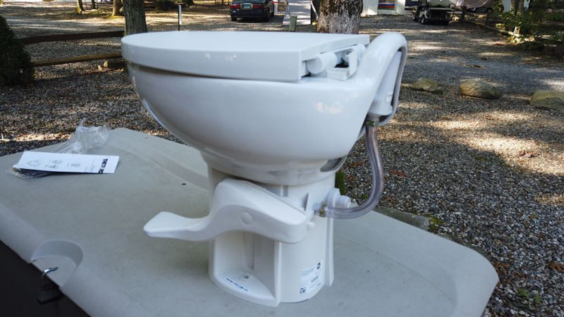Ceramic Toilet Before Installation In Camper