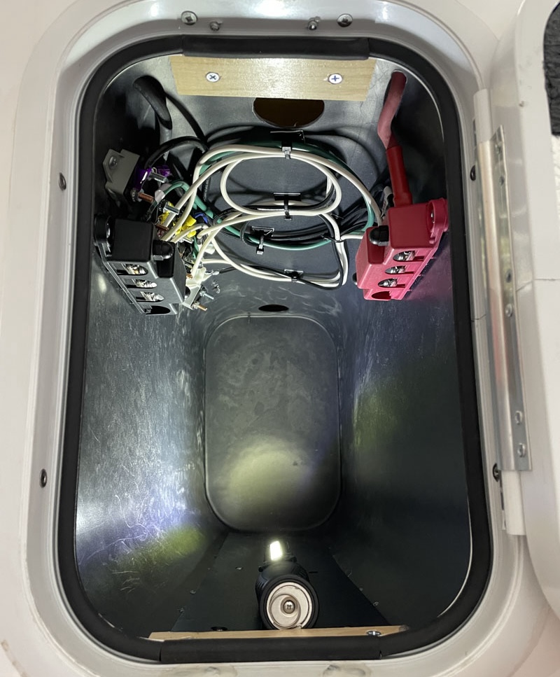 Outside compartment prior to removal of electrical items