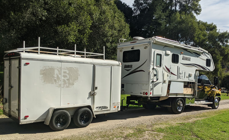 GMC Topkick Camper Towing Trailer