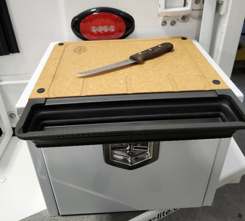 Buyers Box Used As Food Prep Area