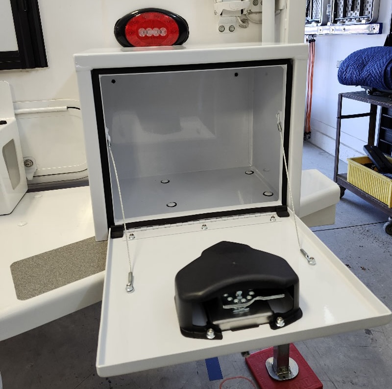 Exterior Storage Box Powder Coat White Open