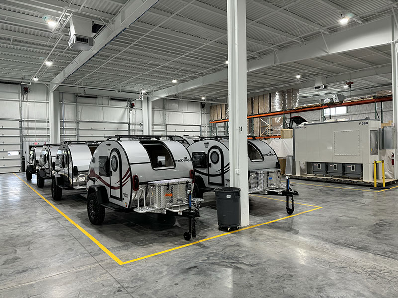 NuCamp Service Center Units Awaiting Windows