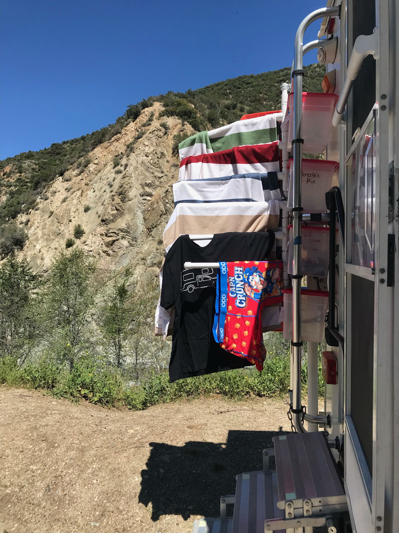 Berts Ladder wind powered clothes dryer