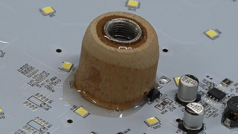 LED Spacer Epoxied To PCB