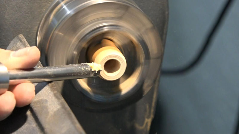 LED Turning Spacer On Lathe