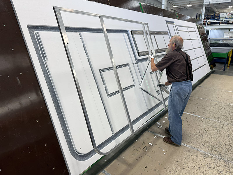 NuCamp Tech Layup Lining Frame To CNC Cut Insulation