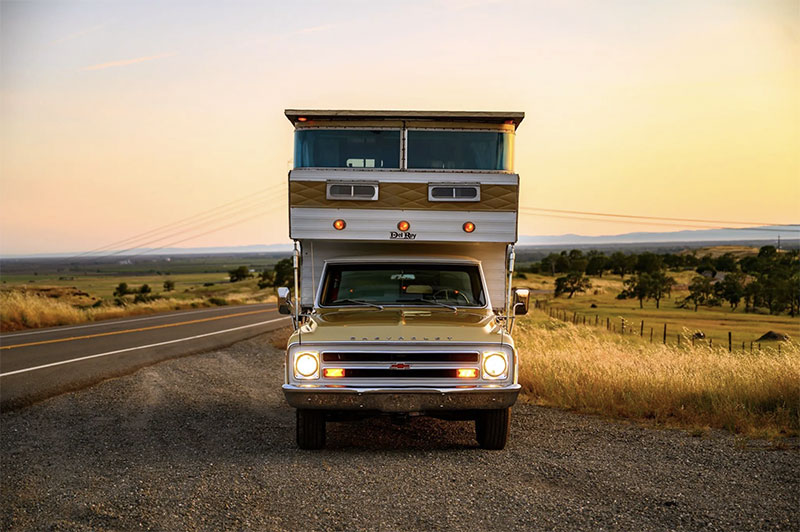 Del Ray Sky Lounge Truck Camper Front Profile