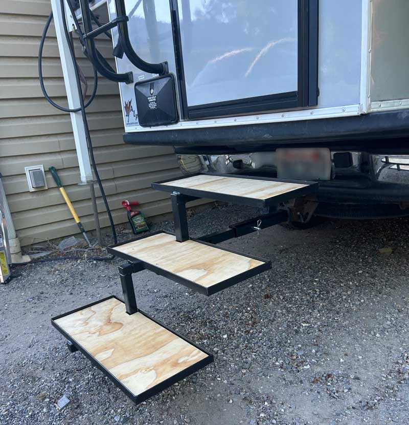 Hitch Receiver Third Step Added For Wife Boarding