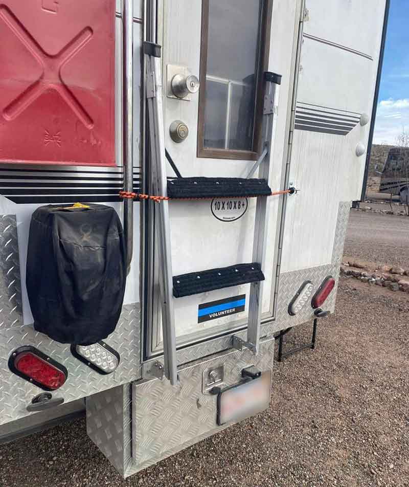 Truck Camper Ladder Fold Up Secured