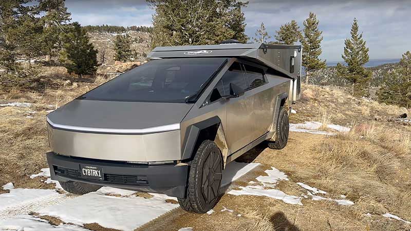 CyberPhoenix Cybertruck Camper Front Three Quarters