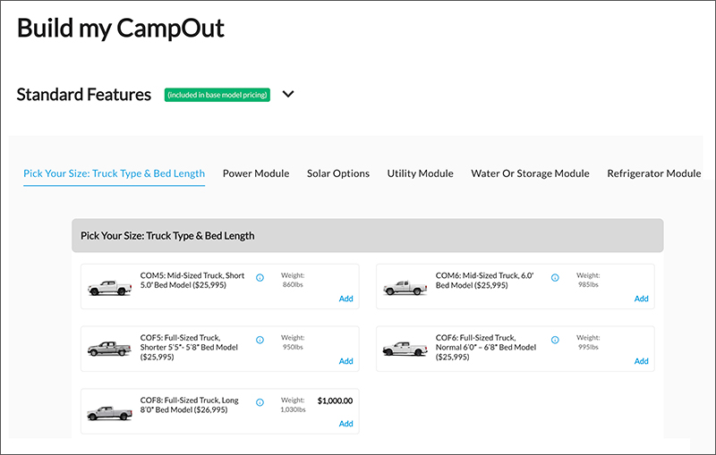 Four Wheel Campers CampOut Builder