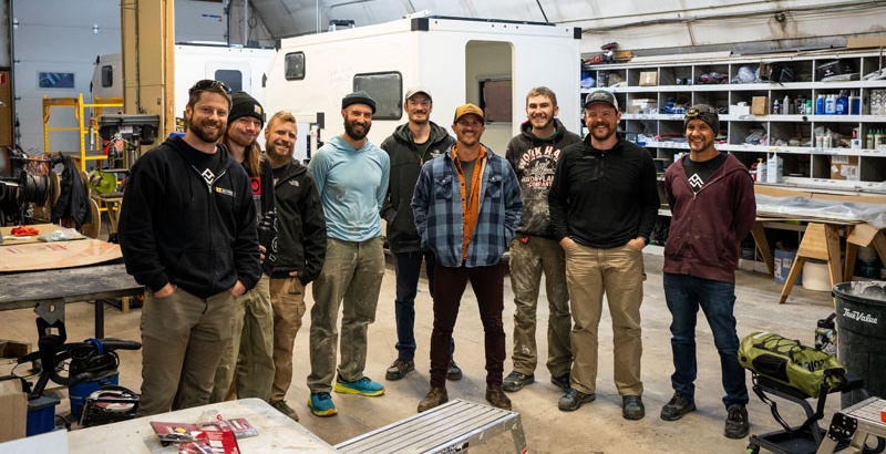 Outpost Camper Production Team Models Behind