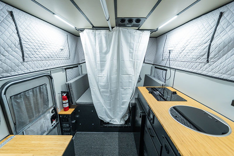 FWC Hawk+ Interior Dinette Shower Set Up