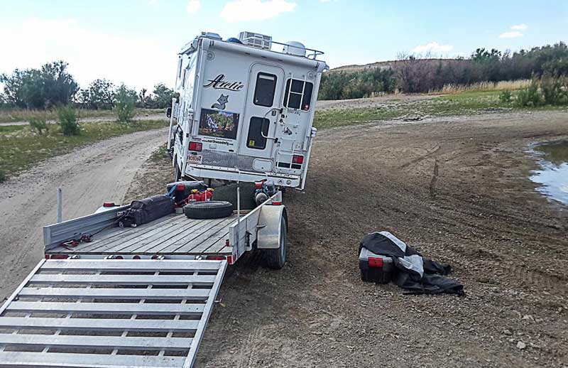 Truck Camper Stuck In Ditch