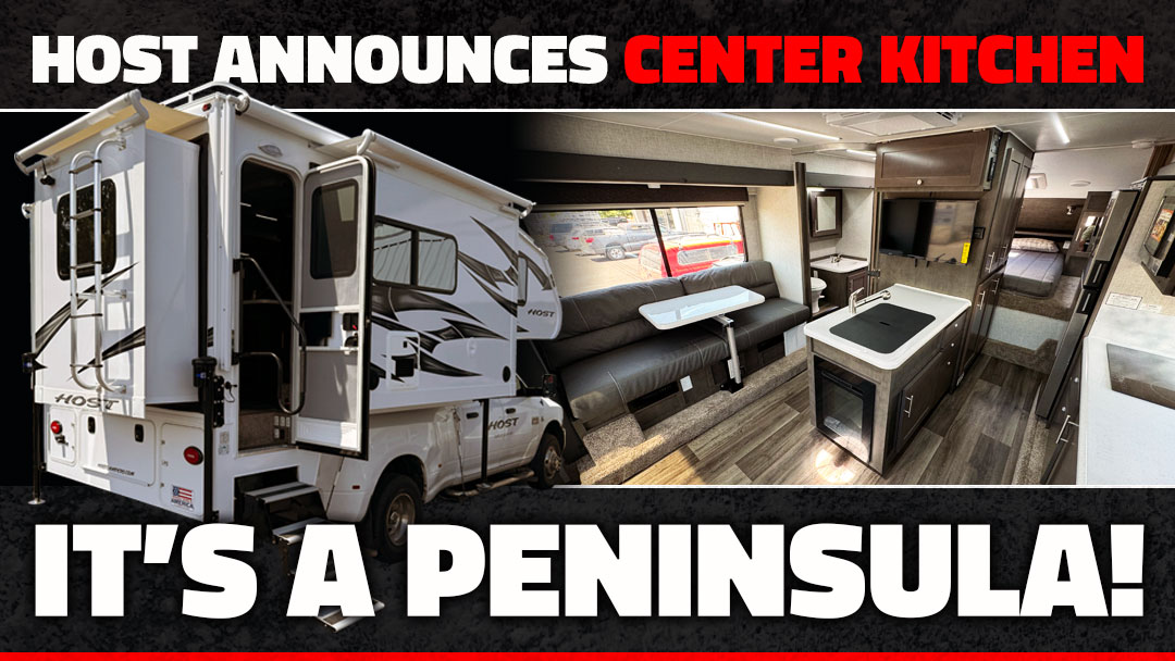 Host Campers Announces Center Kitchen Peninsula