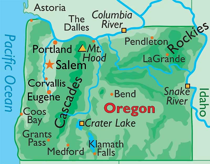 Oregon Map World Atlas