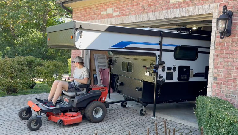 Universal Camper Dolly Pulled By A Tractor