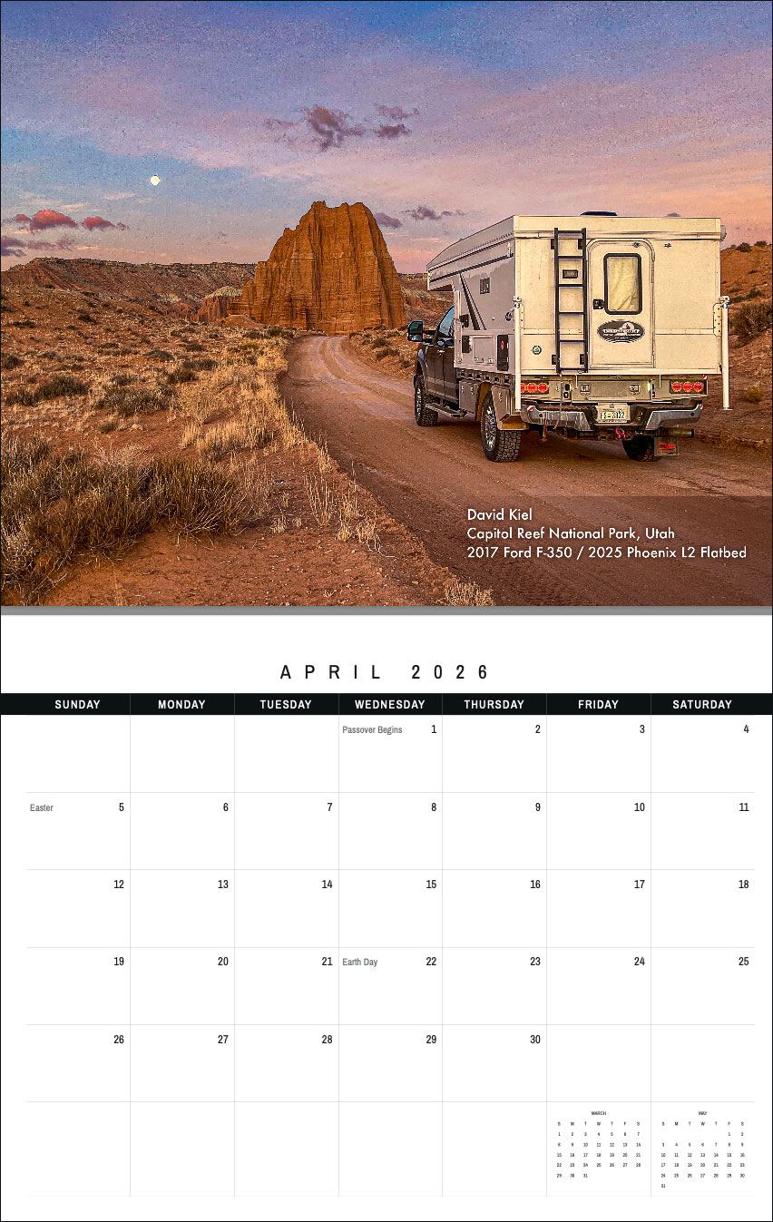 2026 Truck Camper Calendar April