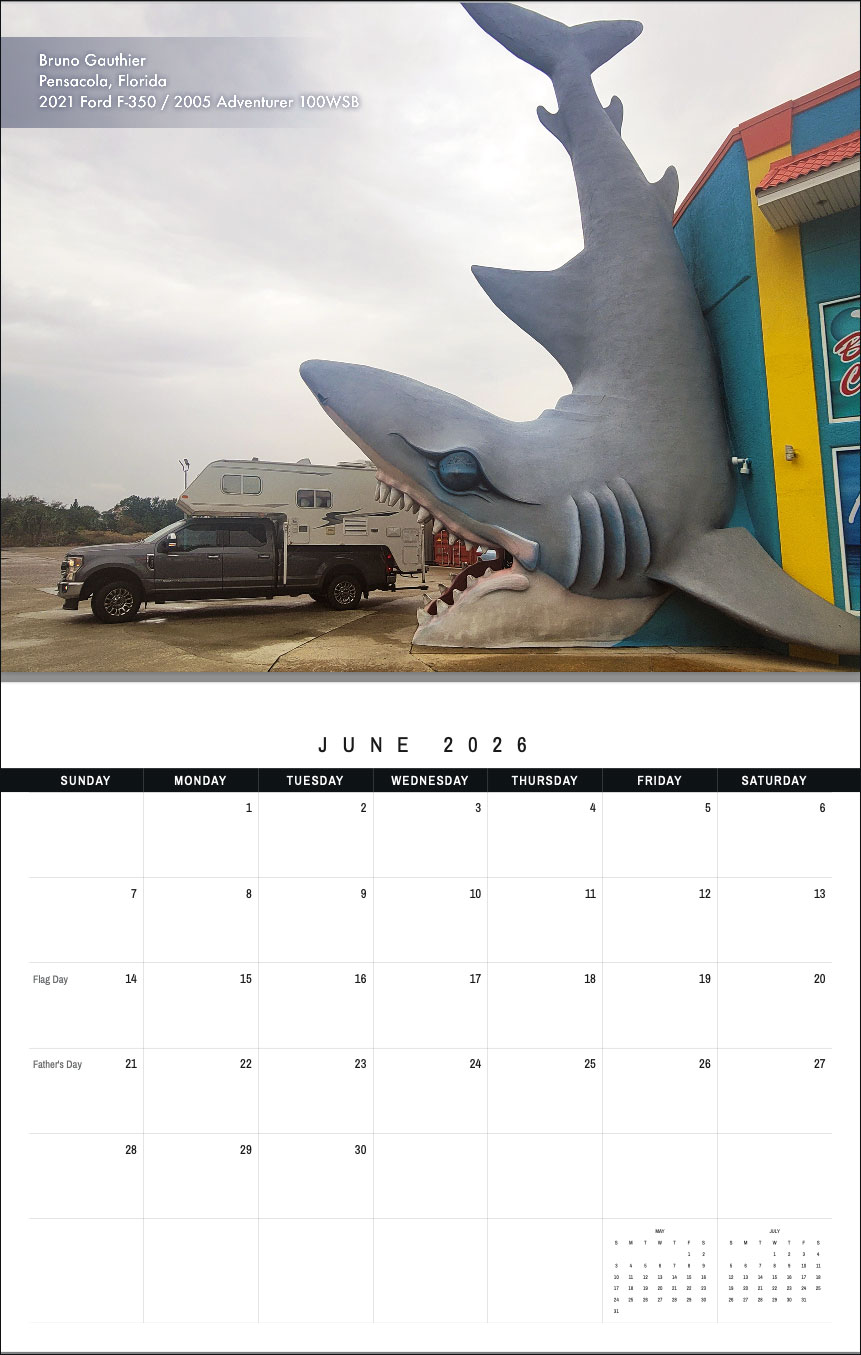 2026 Truck Camper Calendar June