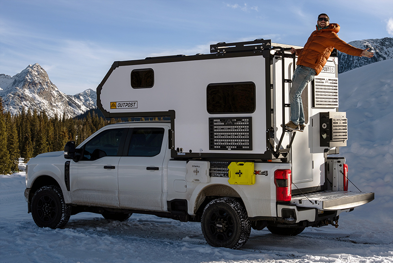 Outpost 6.5 300lb weight limit ladder on slide in truck camper